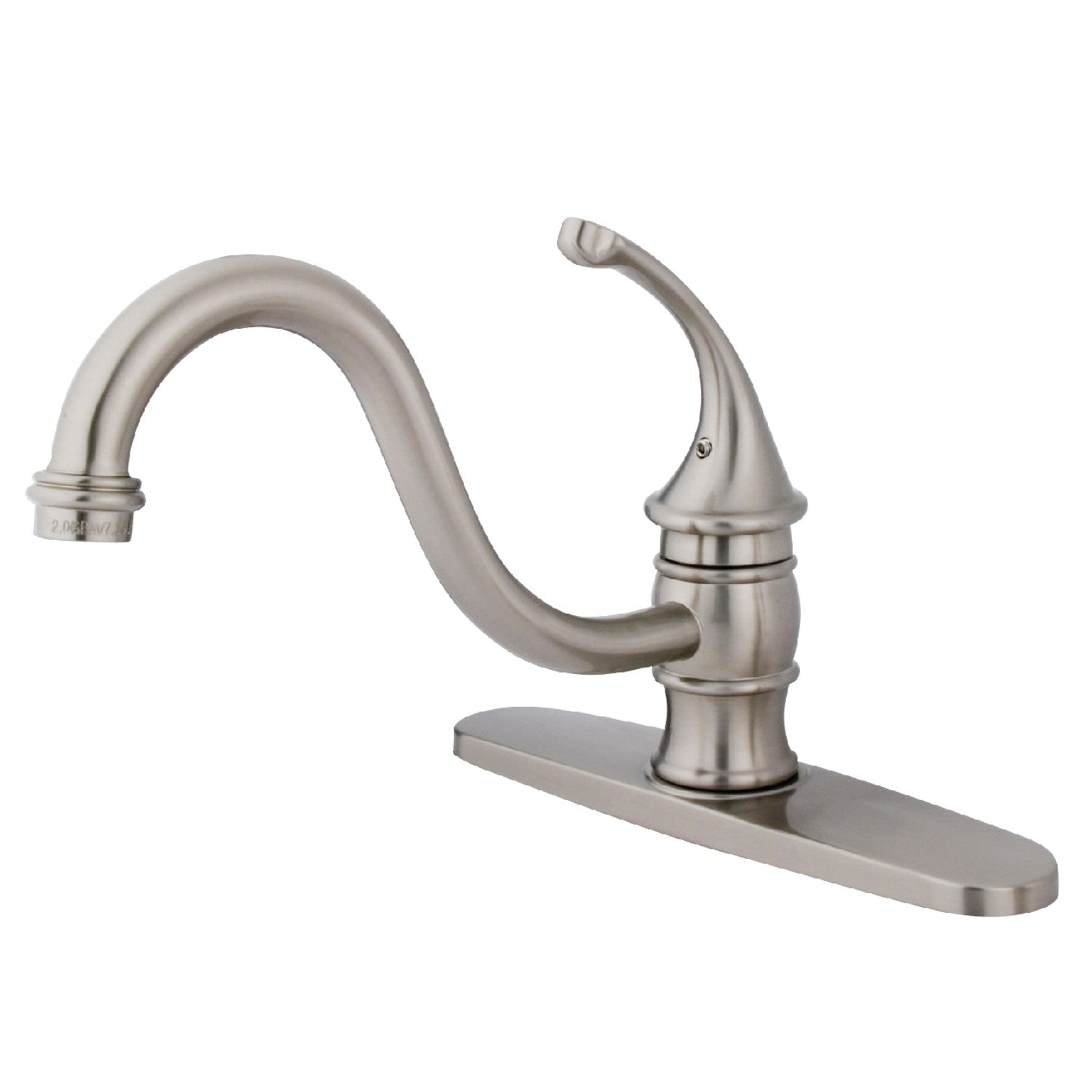 Kingston Tulare KB3578GLLS - Georgian Single-Handle 1-or-3 Hole Kitchen Faucet, Brushed Nickel — image 1